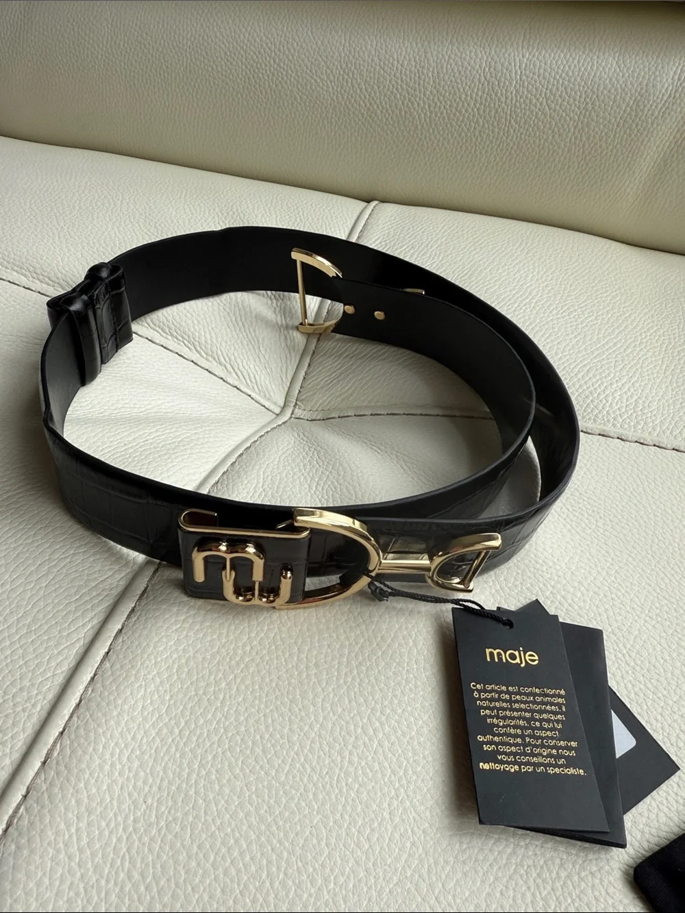 Maje Double M Leather Belt